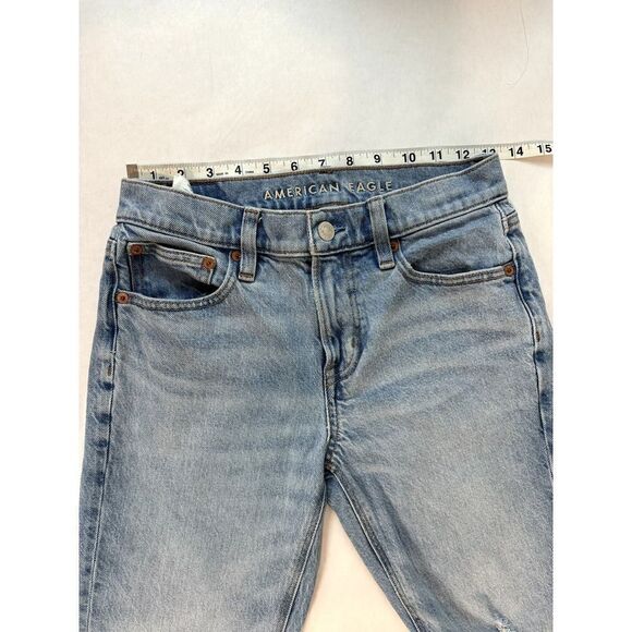 American Eagle Jeans 90s Skinny Distressed Light Wash - Size 0 - Picture 6 of 10